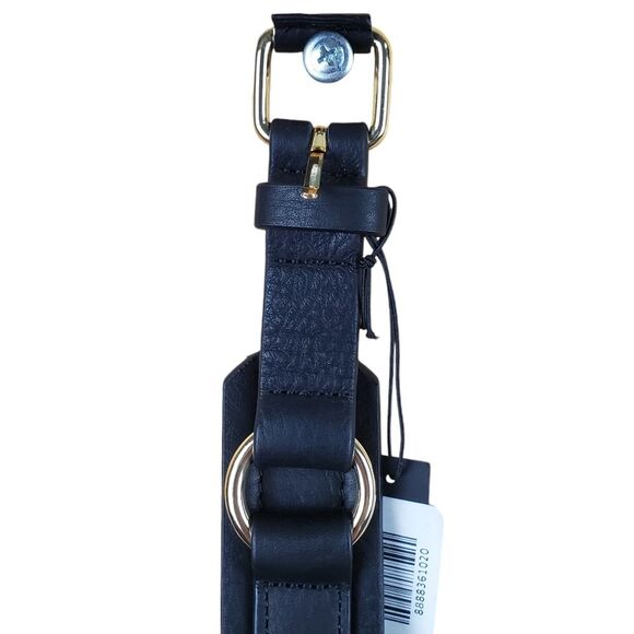 LAUREL & GOLD Genuine Leather Black Belt Medium Silver-tone Hardware main image 4